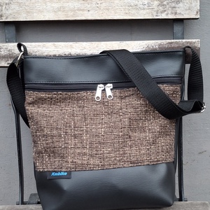 Fekete és barna mintás válltáska,oldaltáska - Meska.hu