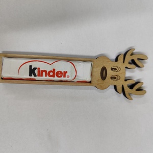 Rénszarvasos Kinder csoki tartó fából  - karácsony - mikulás - mikulás ajándékok - Meska.hu