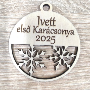 Névreszóló első karácsony gravírozott karácsonyfadísz  - Meska.hu
