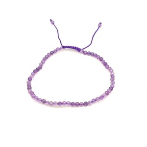 Fazettált ametiszt golyós ásvány karkötő csúszócsomóval 4�5mm, Ékszer, Karkötő, Ásványkarkötő, , MESKA