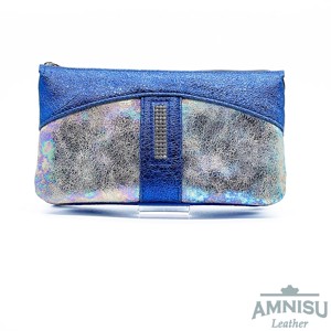 Metál királykék - hologramos egyenes swarovski köves női bőr pénztárca G6018-3009 -  - Meska.hu