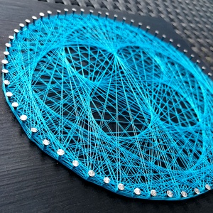String Art VKék Lótusz 20x20cm - otthon & lakás - dekoráció - spiritualitás - mandala - Meska.hu