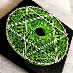 String Art NeonZöld Geometria 14x14cm - Meska.hu
