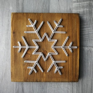 String Art Karcsonyi Hópehely Asztali vagy fali dísz  - otthon & életmód - dekoráció - asztal és polc dekoráció - asztaldísz - Meska.hu