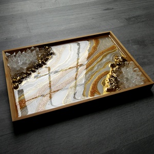 Epoxy Gyanta Geode Ásvány Tálca - Meska.hu