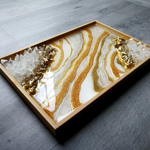Epoxy Gyanta Geode Ásvány Tálca - otthon & életmód - dekoráció - Meska.hu