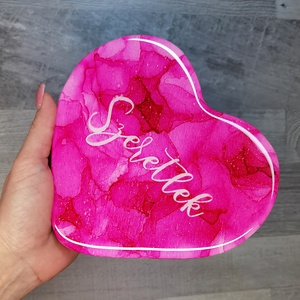 Valentin napi Epoxy Gyantás Szív, Otthon & Lakás, Dekoráció, Kép & Falikép, 3d képek, Festett tárgyak, Famegmunkálás, Meska