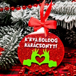 Grinch-es egyedi karácsonyfadísz  - karácsony - karácsonyi lakásdekoráció - karácsonyfadíszek - Meska.hu