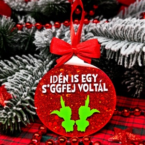 Grinch-es egyedi karácsonyfadísz  - karácsony - karácsonyi lakásdekoráció - karácsonyfadíszek - Meska.hu