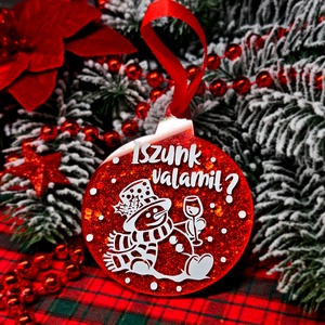 Piros epoxy egyedi karácsonyfadísz  - karácsony - karácsonyi lakásdekoráció - karácsonyfadíszek - Meska.hu