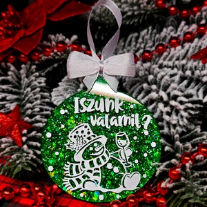 Zöld epoxy egyedi karácsonyfadísz  - karácsony - karácsonyi lakásdekoráció - karácsonyfadíszek - Meska.hu