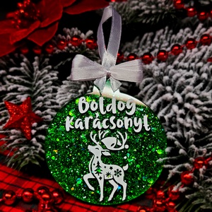 Zöld epoxy egyedi karácsonyfadísz  - karácsony - karácsonyi lakásdekoráció - karácsonyfadíszek - Meska.hu