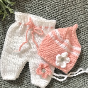 Újszülött nadrág sapkával, Ruha & Divat, Babaruha & Gyerekruha, Babafotózási ruha és kellék, Kötés, MESKA