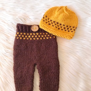 Újszülött nadrág sapkával, Ruha & Divat, Babaruha & Gyerekruha, Babafotózási ruha és kellék, Kötés, MESKA
