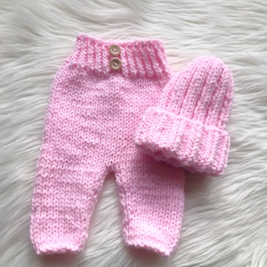 Újszülött nadrág sapkával , Ruha & Divat, Babaruha & Gyerekruha, Babafotózási ruha és kellék, Kötés, MESKA