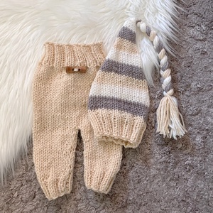 Újszülött nadrág sapkával, Ruha & Divat, Babaruha & Gyerekruha, Babafotózási ruha és kellék, Kötés, MESKA