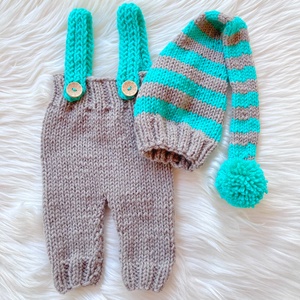 Újszülött nadrág sapkával, Ruha & Divat, Babaruha & Gyerekruha, Babafotózási ruha és kellék, Kötés, MESKA