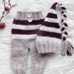 Újszülött nadrág sapkával, Ruha & Divat, Babaruha & Gyerekruha, Babafotózási ruha és kellék, Kötés, MESKA