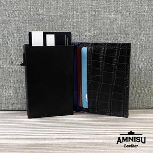 Fekete alumínium irattartós pénztárca - táska & tok - pénztárca & más tok - pénztárca - női pénztárca - Meska.hu