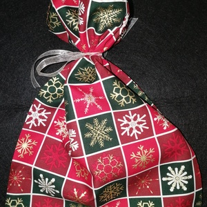 Ajándékzsák - hópelyhes (nagy) - karácsony - karácsonyi ajándékozás - karácsonyi ajándékcsomagolás - Meska.hu