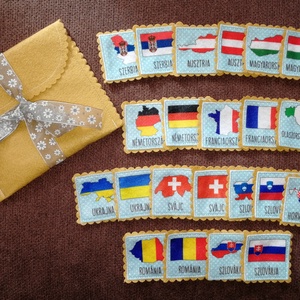 Memória játék - ország+zászló - játék & sport - készségfejlesztő és logikai játék - memória játékok - Meska.hu