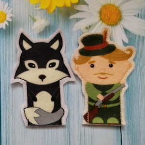 Ujjbáb - Piroska és a farkas - játék & sport - bábok - ujjbáb - Meska.hu