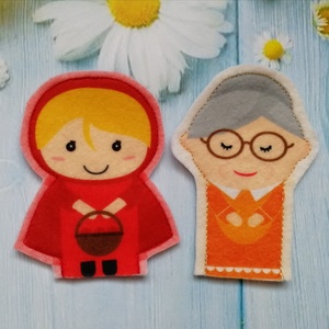 Ujjbáb - Piroska és a farkas - játék & sport - bábok - ujjbáb - Meska.hu