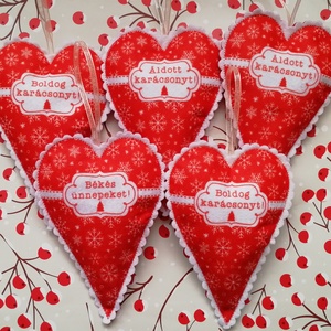 Karácsonyfadísz - feliratos, Karácsony, Karácsonyi lakásdekoráció, Karácsonyfadíszek, Varrás, MESKA