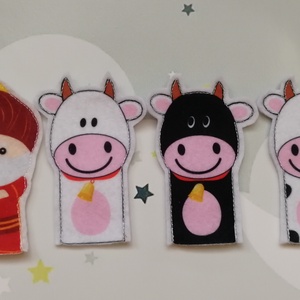 Ujjbáb - Török és a tehenek - játék & sport - bábok - ujjbáb - Meska.hu