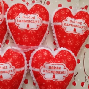 Karácsonyfadísz - szív alakú, feliratos - karácsony - karácsonyi lakásdekoráció - karácsonyfadíszek - Meska.hu