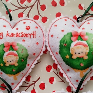 Karácsonyfadísz - Cicás - karácsony - karácsonyi lakásdekoráció - karácsonyfadíszek - Meska.hu