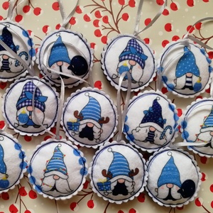 Karácsonyfadísz - Manós (kék), Karácsony, Karácsonyi lakásdekoráció, Karácsonyfadíszek, Varrás, MESKA