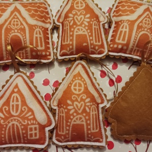 Karácsonyfadísz - Mézeskalács házikók - karácsony - karácsonyi lakásdekoráció - karácsonyfadíszek - Meska.hu