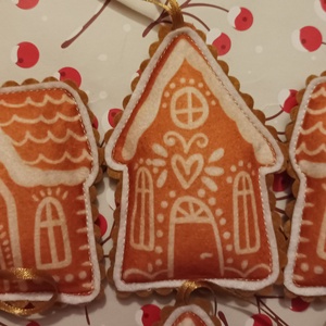 Karácsonyfadísz - Mézeskalács házikók - karácsony - karácsonyi lakásdekoráció - karácsonyfadíszek - Meska.hu