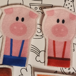 Három kismalac - játék & sport - bábok - ujjbáb - Meska.hu