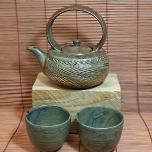 Teáskanna ,plusz 2 csész - otthon & életmód - konyhafelszerelés, tálalás - konyhai tárolás - tea & kávé tárolás - Meska.hu