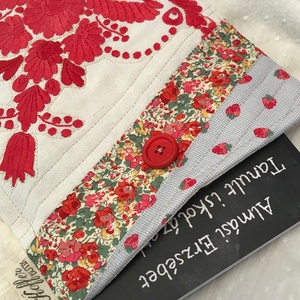 Vintage hímzett patchwork könykabát vagy könyvtok, tablet tartó, Könyv & Zene, Könyvtok, Varrás, Patchwork, foltvarrás, MESKA