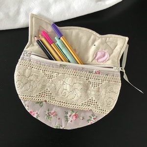 Cica neszesszer vagy tolltartó - otthon & életmód - papír, írószer - tolltartó & ceruzatekercs - Meska.hu