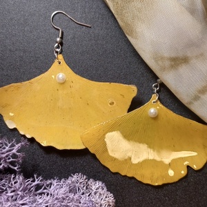 Elegáns ginkgo fülbevaló, Ékszer, Fülbevaló, Lógó fülbevaló, Mindenmás, MESKA
