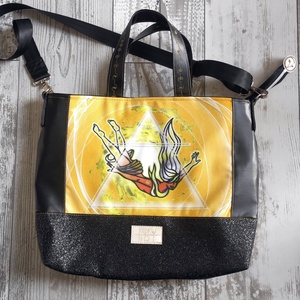 Levegő elementál Női őserő crossbody táska, Táska & Tok, Kézitáska & válltáska, Vállon átvethető táska, Varrás, Fotó, grafika, rajz, illusztráció, MESKA