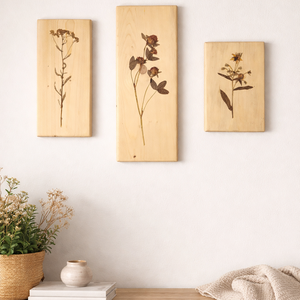 Hármas falikép valódi virágokkal, Otthon & Életmód, Dekoráció, Kép & Falikép, Fából készült kép, Famegmunkálás, MESKA