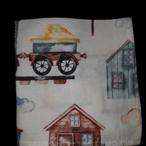 Vonatos Textil szalvéta - Meska.hu
