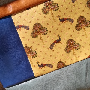 Bőrtáska sárga zöld mintás /válltáska /oldal táska  - táska & tok - kézitáska & válltáska - vállon átvethető táska - Meska.hu