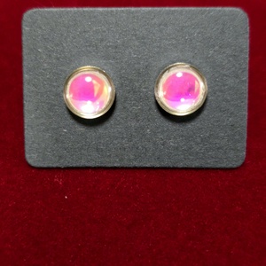 Pasztell színjátszós pötty fülbevaló � 8 mm, Ékszer, Fülbevaló, Pötty fülbevaló, Ékszerkészítés, MESKA