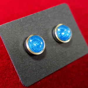 Csillogó királykék pötty fülbevaló � 8 mm - ékszer - fülbevaló - pötty fülbevaló - Meska.hu