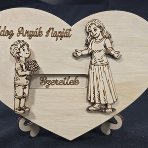 Anyák napi fa ajándék,állvánnyal � anya és fia, egyedi felirattal - Meska.hu