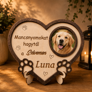 Mancsnyomokat hagytál a szívemen � egyedi fényképes emléktábla kutyáknak és cicáknak, Otthon & Életmód, Papír, írószer, Album & Fotóalbum, Famegmunkálás, MESKA