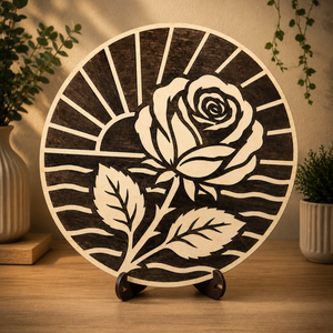 Rózsa falikép � lézervágott fa dekoráció, 25 cm, Otthon & Életmód, Dekoráció, Kép & Falikép, Fából készült kép, Famegmunkálás, MESKA