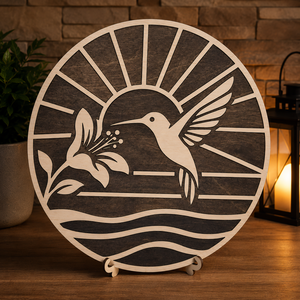 Kolibri falikép � lézervágott fa dekoráció, 25 cm, Otthon & Életmód, Dekoráció, Kép & Falikép, Fából készült kép, Famegmunkálás, MESKA