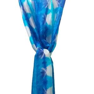 Shibori selyemsál - kék-fehér-karibikék - ruha & divat - sál, sapka, kendő - sál - Meska.hu